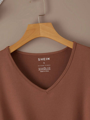 Solid V Neck Tee