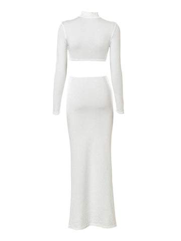 Imani Long Sleeve Ruched Skirt Set