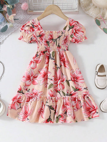 ndependence Day American-Style Girls' Summer Casual Dress, Short Sleeve Princess Dress For Girls To Go Out, Festival Thin Models