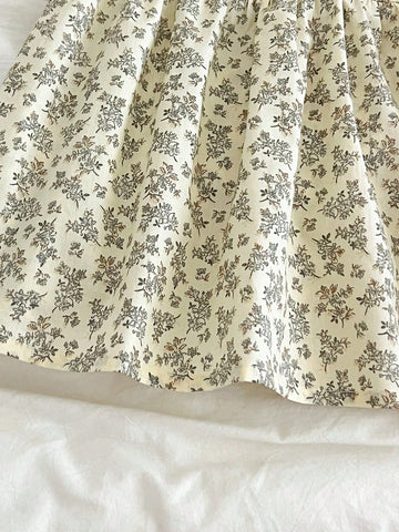 Infant/Young Girl Floral Lace Trim Long Sleeve Princess Dress, Spring Autumn Season