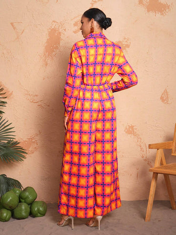 Israel Jasso Loose Shirt Collar Wide-Leg Printed JumpsuitIsrael Jasso Loose Shirt Collar Wide-Leg Printed Jumpsuit