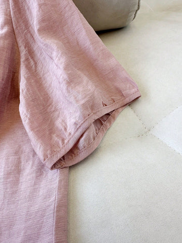 Summer Loose V-Neck Blouse With Delicate Floral Embroidery;