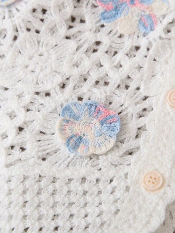 Women's Summer Fresh Embroidered Crochet Vest - Paired With Chiffon Blouse