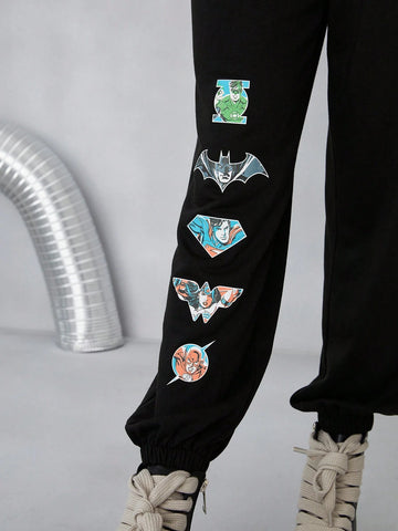 Cartoon Graphic Drawstring Waist Sweatpants