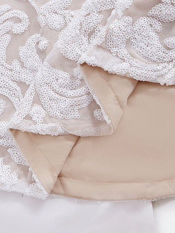 Jacquard Big Bow Back Tube Wedding Dress