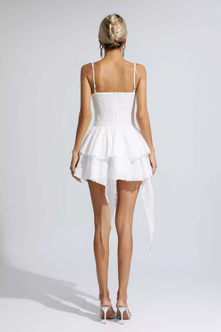 Jordan White Hollow Out Mini Dress