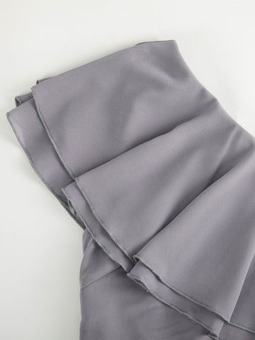 Joyfunear One Shoulder Ruffle Trim Pleated Formal Dress