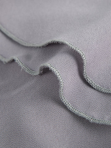 Joyfunear One Shoulder Ruffle Trim Pleated Formal Dress