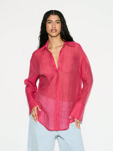 KIZN Oversized Chiffon Shirt