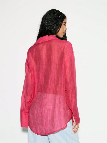 KIZN Oversized Chiffon Shirt