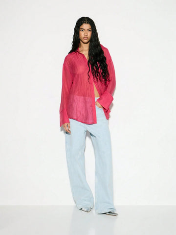 KIZN Oversized Chiffon Shirt