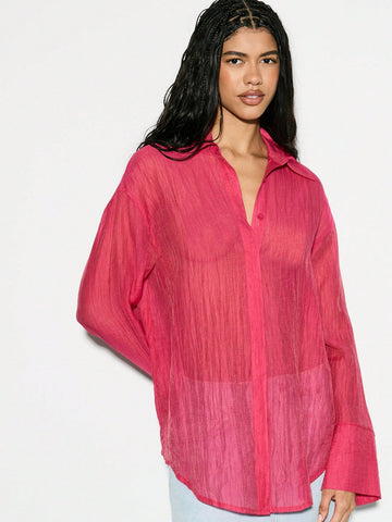 KIZN Oversized Chiffon Shirt