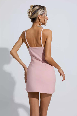 Keira Pink Diamond Pearl Mini Dress