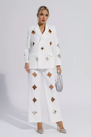 Kensley White Star Cutout Blazer Set