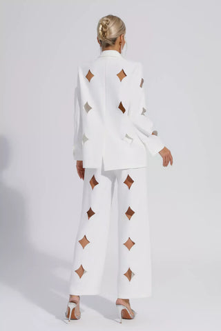 Kensley White Star Cutout Blazer Set
