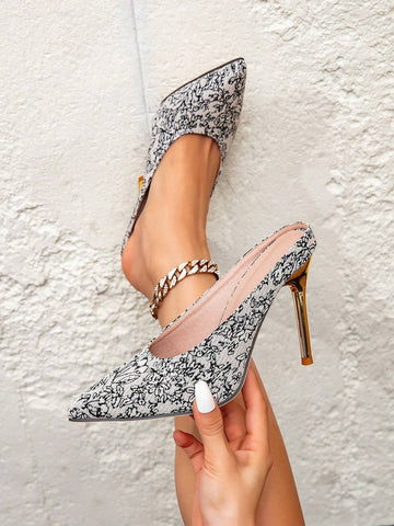 Kent Wong Women's Shoes, Women's High Heels, Vintage Printed Hollow Out Cross-Strap Fashionable