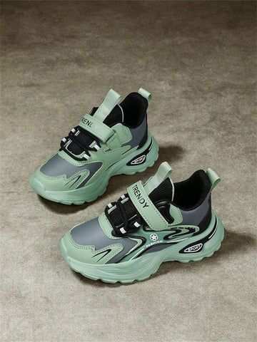 Kid's Green Breathable Soft Bottom Casual Sneakers For Boys, Campus Shoes, New Style