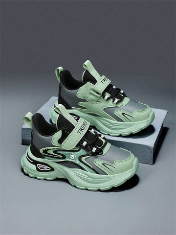 Kid's Green Breathable Soft Bottom Casual Sneakers For Boys, Campus Shoes, New Style