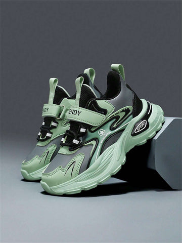 Kid's Green Breathable Soft Bottom Casual Sneakers For Boys, Campus Shoes, New Style