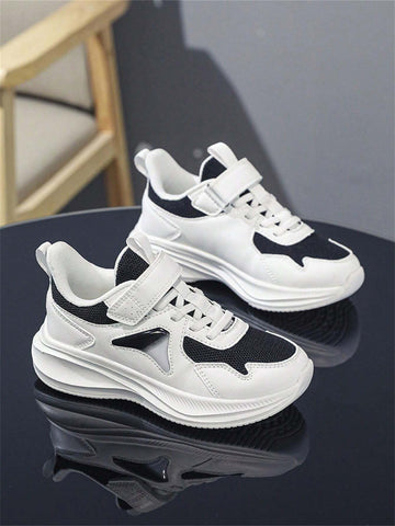 Kids Shoes Net Breathable Running Sports Shoes For Boys And Girls, Black & White Color, Autumn New Arrival