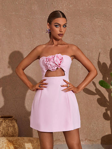 Kinsley Strapless Cutout Mini Dress