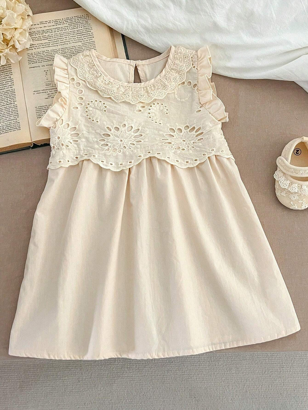 Korean Style Loose Fit Girls' Summer Princess Dress With Vest Top