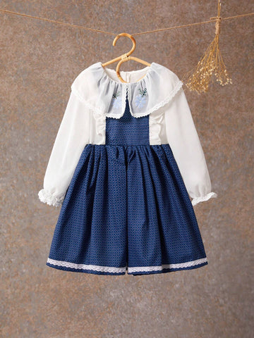 Korean Style Ruffled Collar Dress