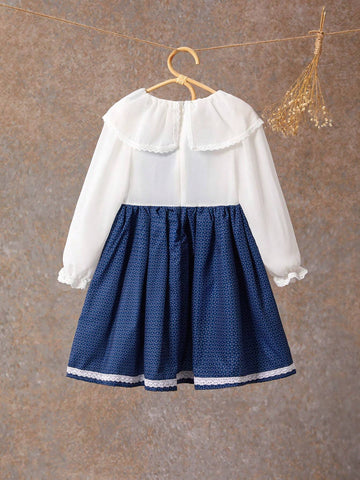 Korean Style Ruffled Collar Dress
