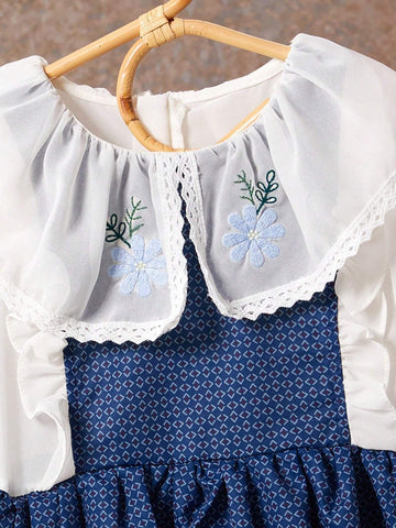 Korean Style Ruffled Collar Dress