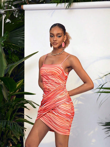 LASSALLE Ruched Strap Cami Dress