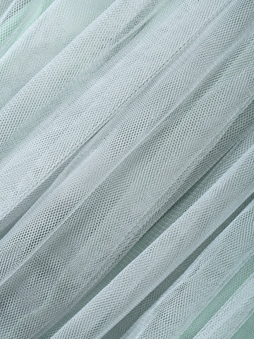 LOVE&LEMONADE Contrast Sequin One Shoulder Mesh Overlay Hem Formal Gown