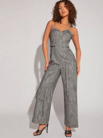 LOVING U Strap Detail Wide Leg Cami Jumpsuit