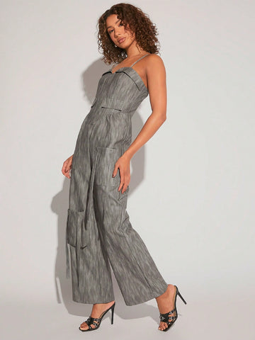 LOVING U Strap Detail Wide Leg Cami Jumpsuit