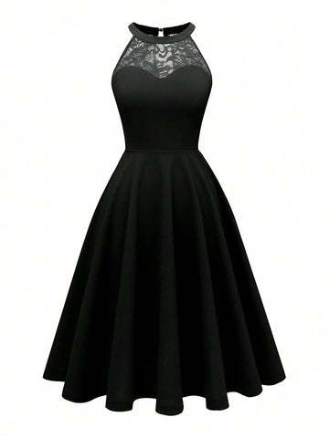 Lace Mini Vintage Style Dress For Women