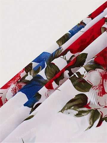 Ladies' Allover Print Fashionable Loose Elegant Charm Skirt