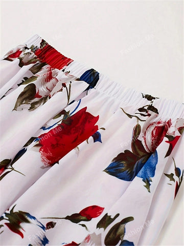 Ladies' Allover Print Fashionable Loose Elegant Charm Skirt