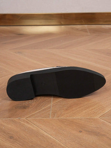 Ladies' Colorblock Pointed Toe Wedge Chelsea Loafers, British Style 2024 New Women's Slip-On Dress Pumps