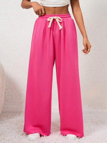 Ladies' Drawstring Waist Slanted Pocket Sweatpants