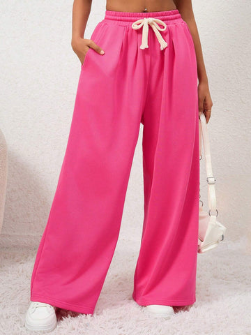 Ladies' Drawstring Waist Slanted Pocket Sweatpants