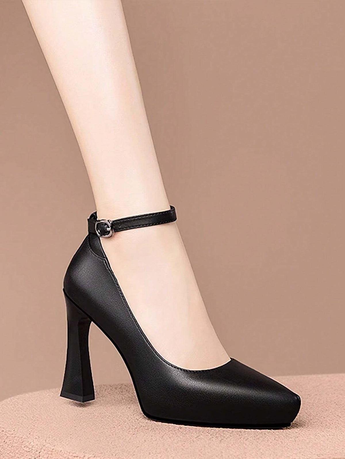 Ladies Elegant Waterproof Platform High Heel Stilettos With Single Strap