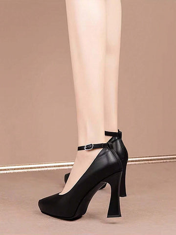 Ladies Elegant Waterproof Platform High Heel Stilettos With Single Strap