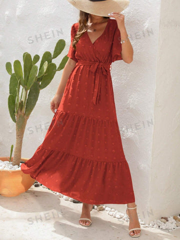 Ladies' Jacquard Wrap Dress