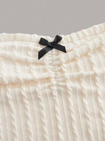 Ladies' Simple Solid Color Strapless Top And Side Slit Straight Skirt 2pcs Set