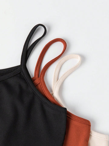 Ladies' Solid Color Cami Top And Shorts Set