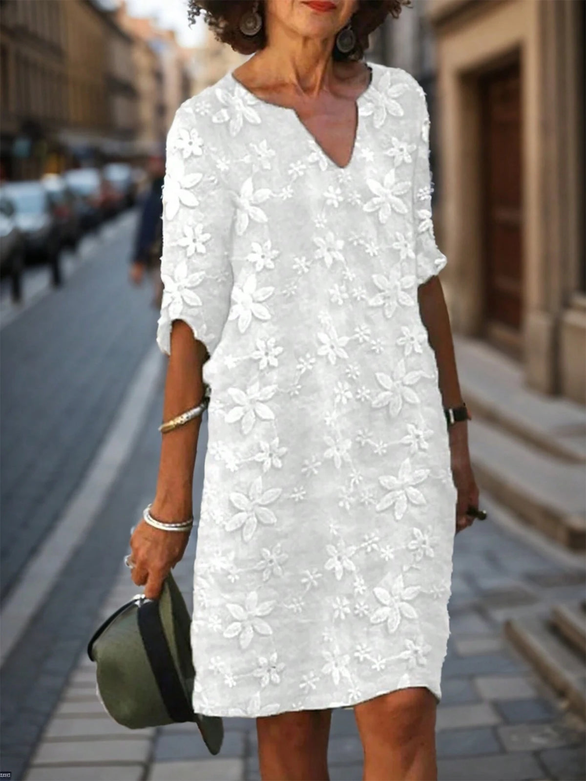 Ladies' White Embroidered Dress