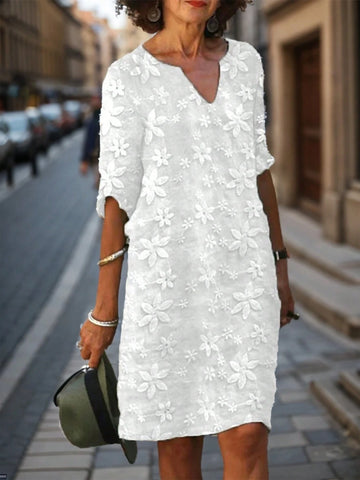 Ladies' White Embroidered Dress