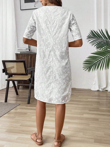 Ladies' White Embroidered Dress