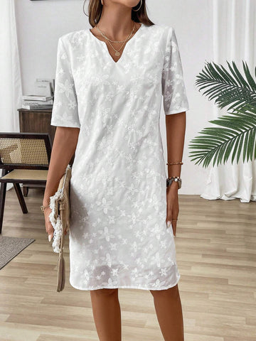 Ladies' White Embroidered Dress