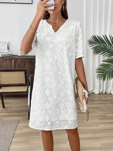 Ladies' White Embroidered Dress