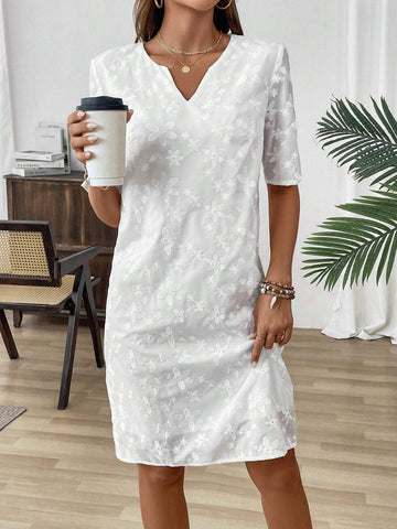 Ladies' White Embroidered Dress